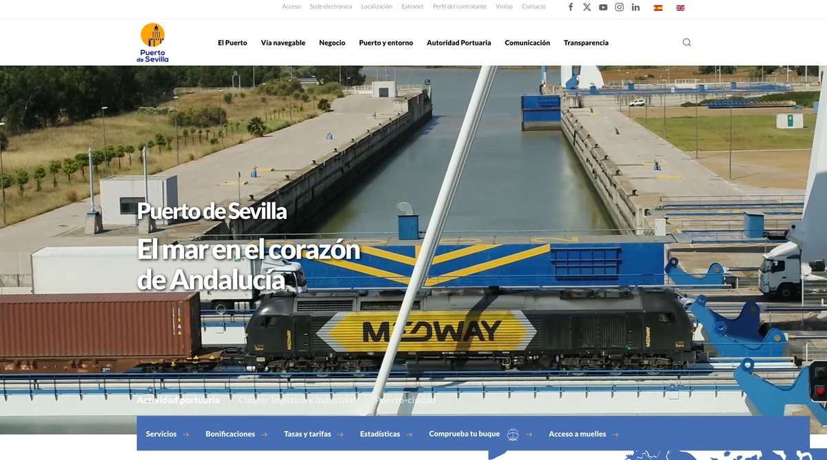 Puerto de Sevilla – Portal Corporativo: Desarrollo, Herramientas Náuticas y Mantenimiento (2019-2026)