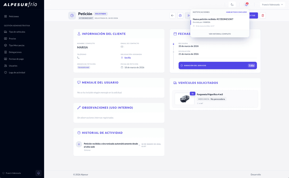 Intranet de Gestión de Flotas: Ecosistema Reactivo en Tiempo Real